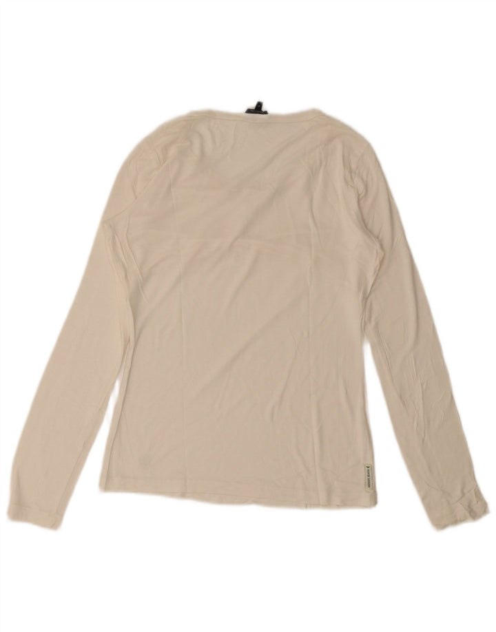 Armani Jeans Mujer Top Manga Larga IT 42 Medio Blanco