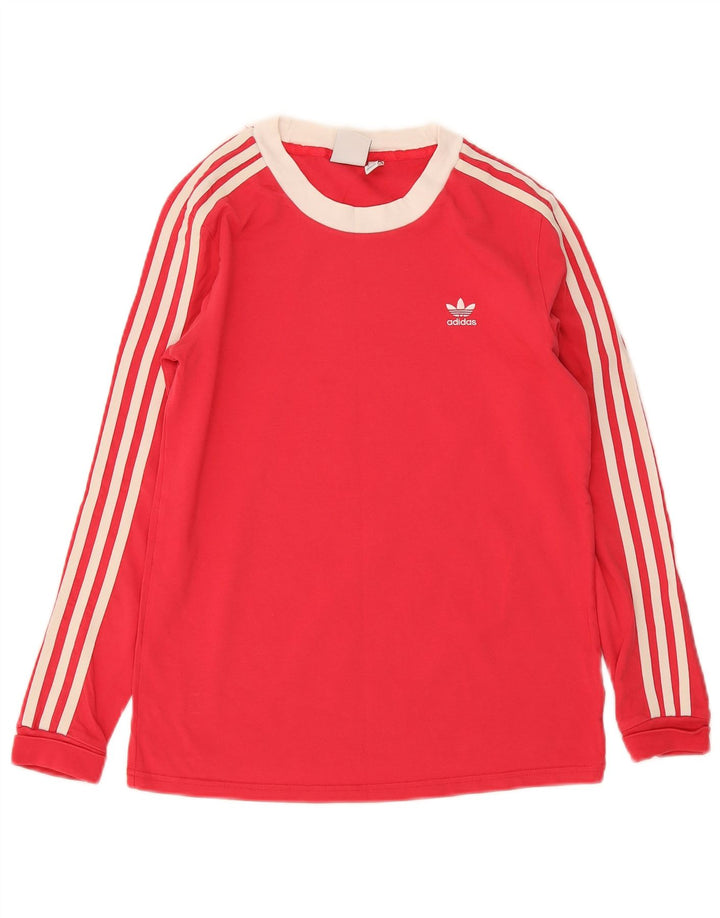 Adidas Top de manga larga para mujer UK 10 Small Red Colourblock
