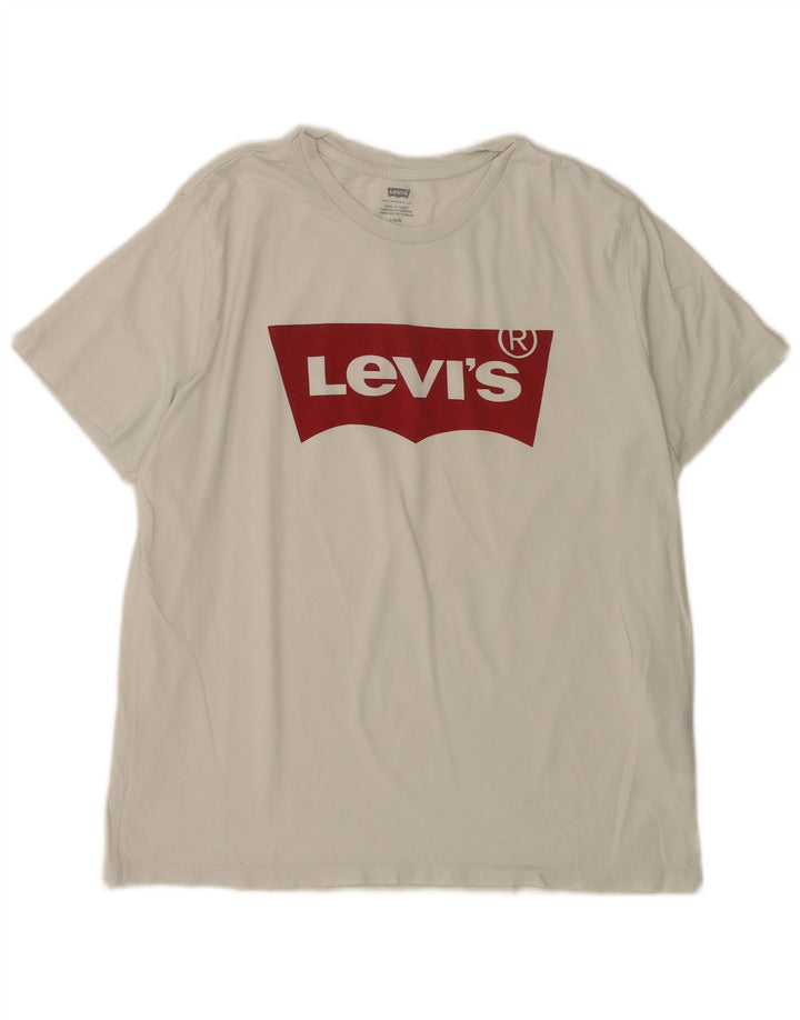 Levi's Camiseta gráfica para hombre Top grande de algodón blanco