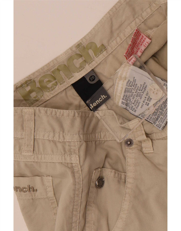 Pantalones cortos chinos Bench para hombre W28 Small Beige Cotton