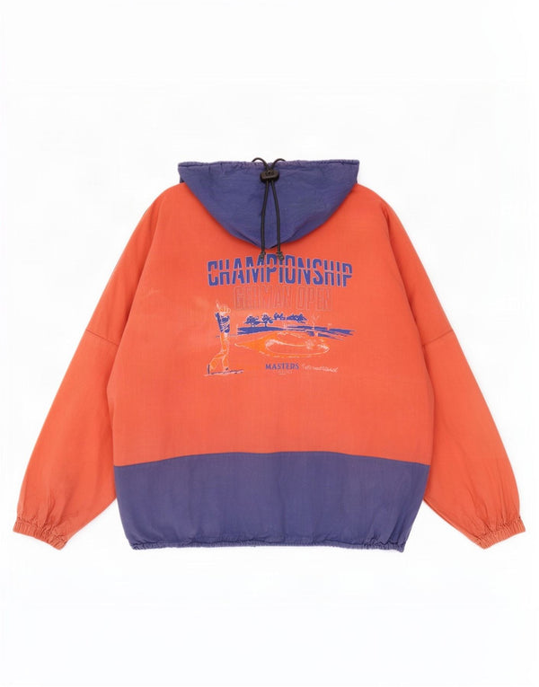 Vintage hombres gráfico Anorak chaqueta Reino Unido 41/42 gran bloque de color multicolor