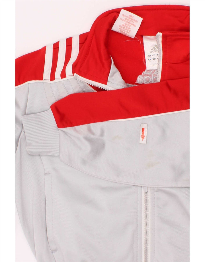 Adidas - Chaqueta de chándal con gráfico para niños, 5-6 años, color gris