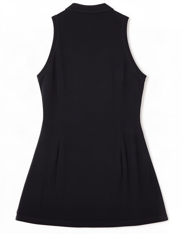 Sergio Tacchini Vestido camisero sin mangas para mujer IT 42 Medium Azul marino Algodón