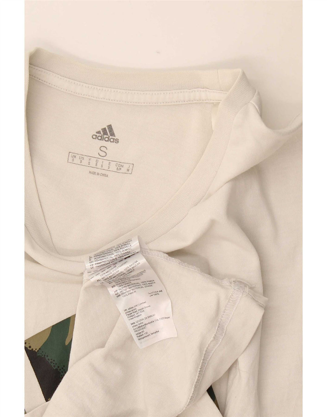 Adidas - Camiseta gráfica para hombre, talla pequeña, algodón blanco