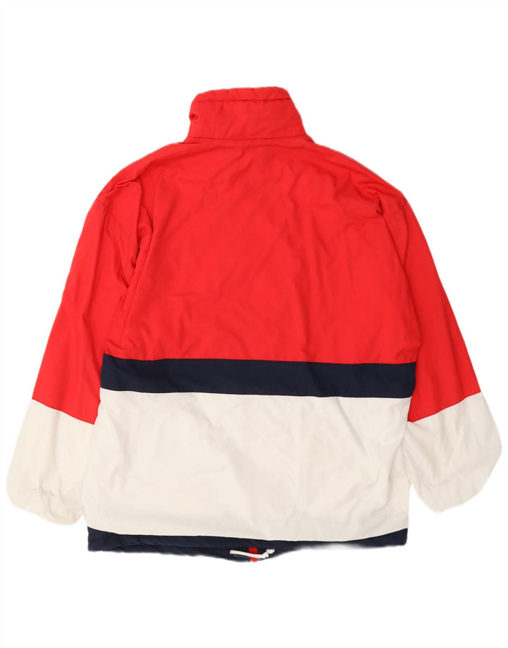 Vintage hombres chándal chaqueta superior XL rojo colorblock