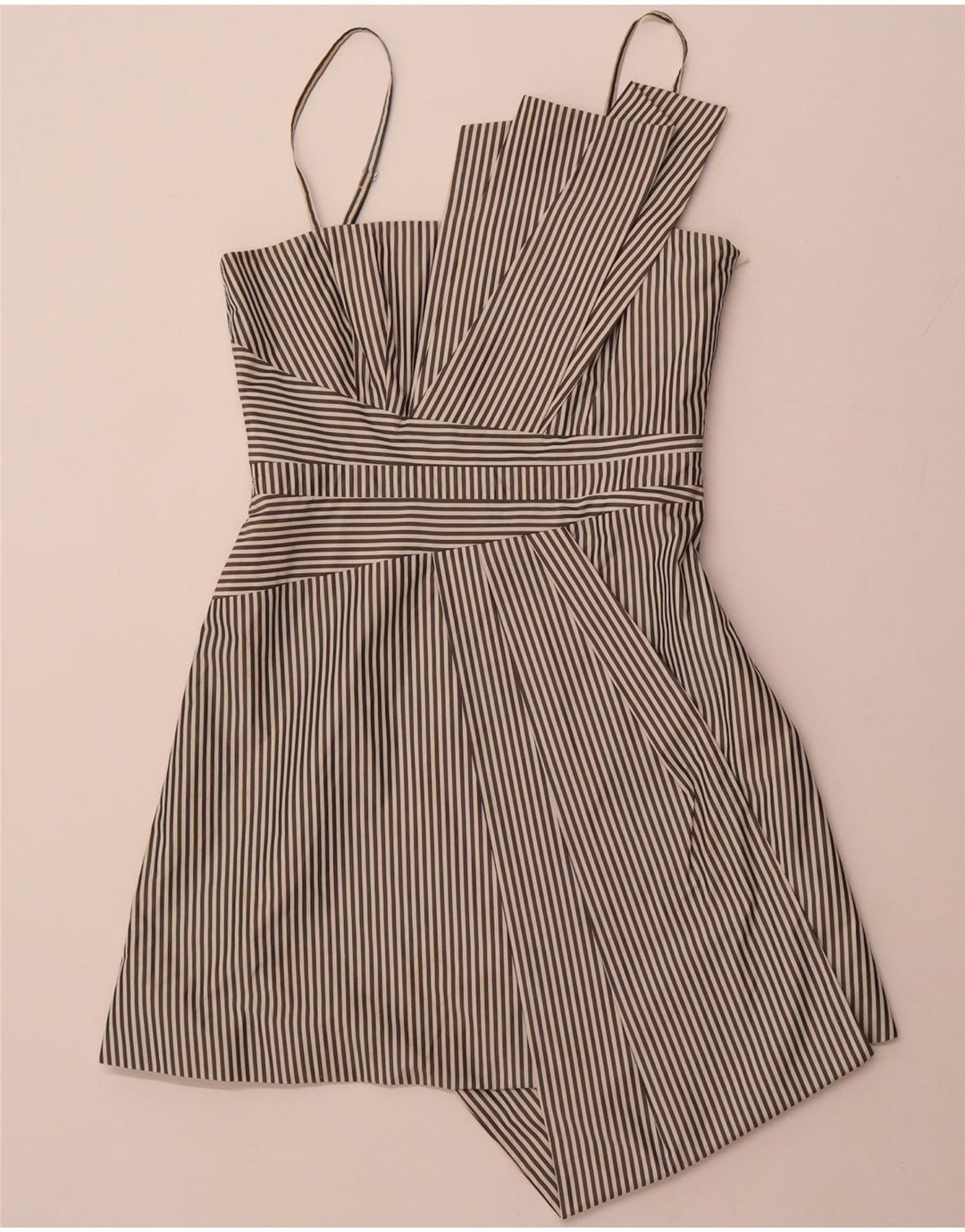 KAREN MILLEN Vestido asimétrico de corte A para mujer UK 42 Mediano Rayas negras