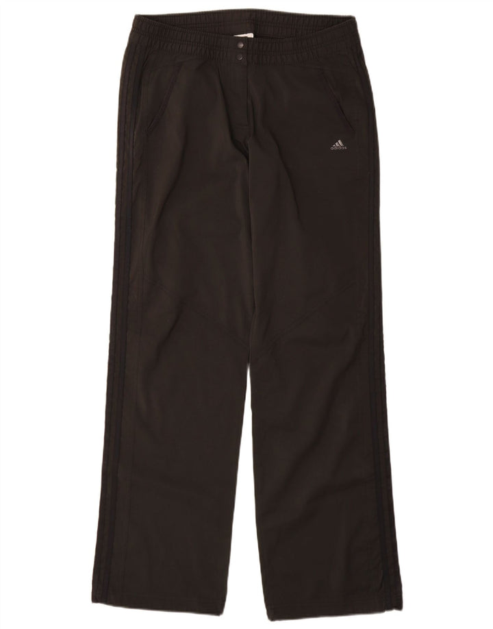 Adidas Mujer Climalite Chándal Pantalones UK 12 Mediano Negro Poliéster