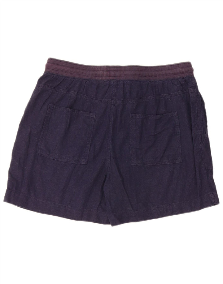 Marks & Spencer Pantalones cortos chinos para mujer UK 12 Medium W32 Lino azul marino