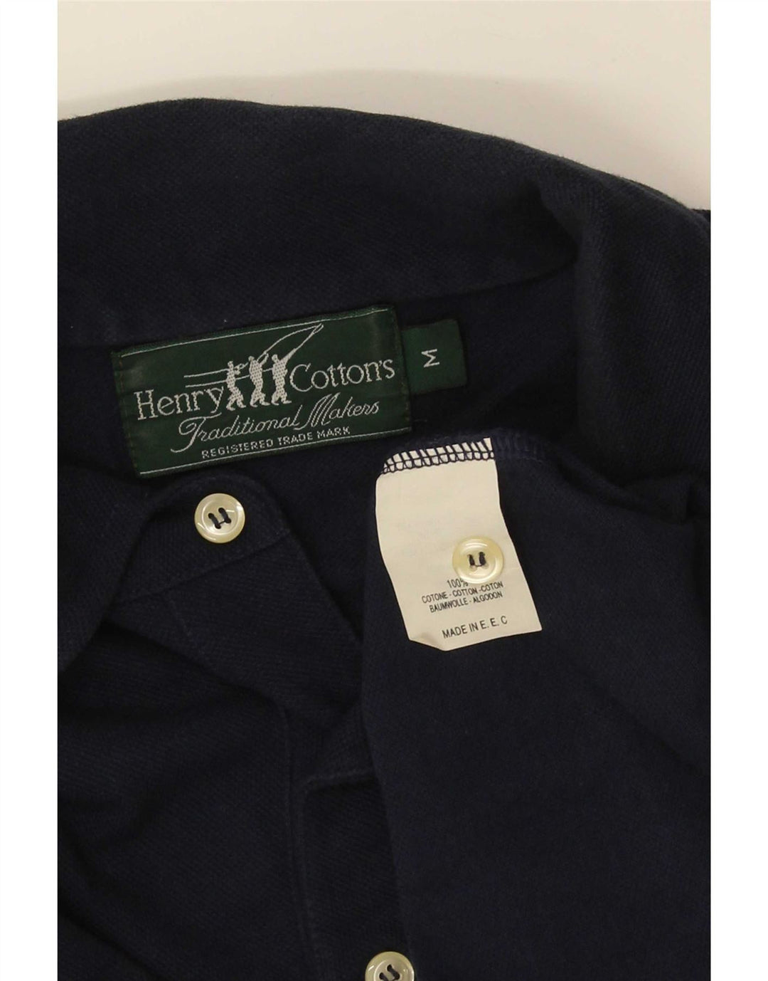 Henry Cottons Polo para hombre de algodón azul marino mediano