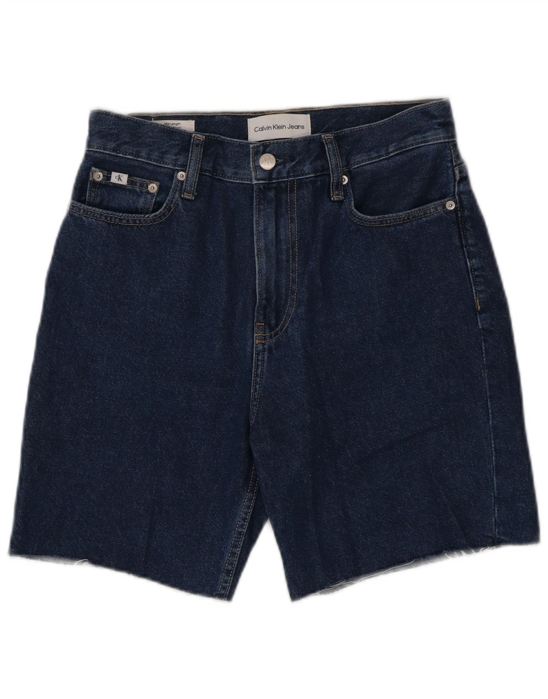 CALVIN KLEIN Shorts vaqueros de talle medio para mujer W27 Algodón azul medio