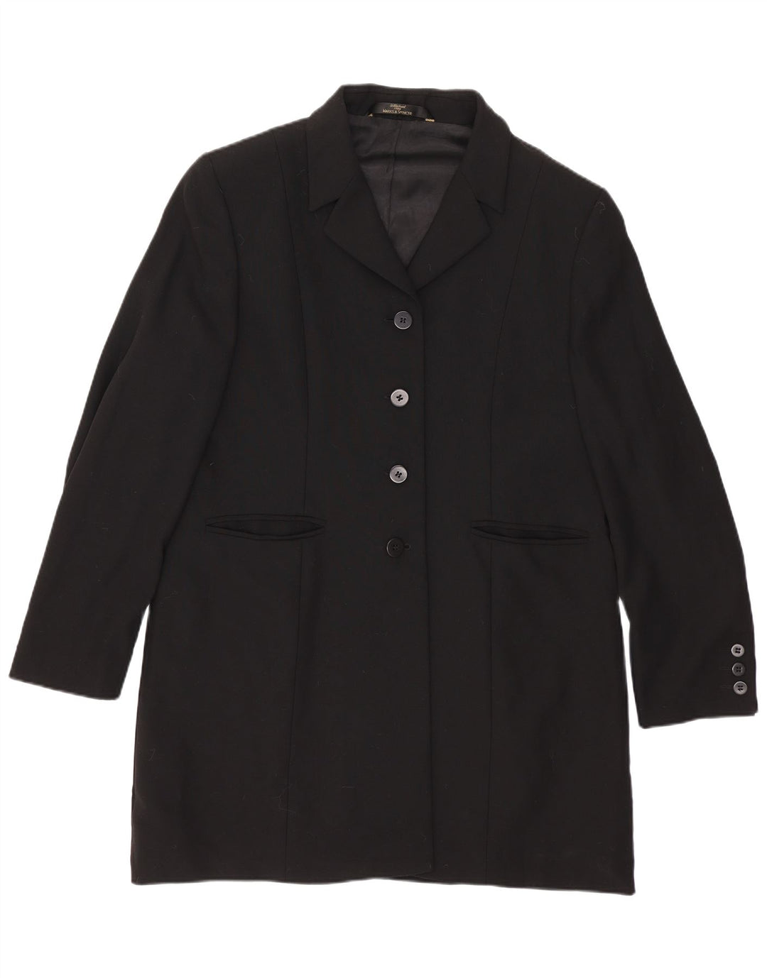 Marks & Spencer Abrigo para mujer UK 46 Grande Lana nueva negra