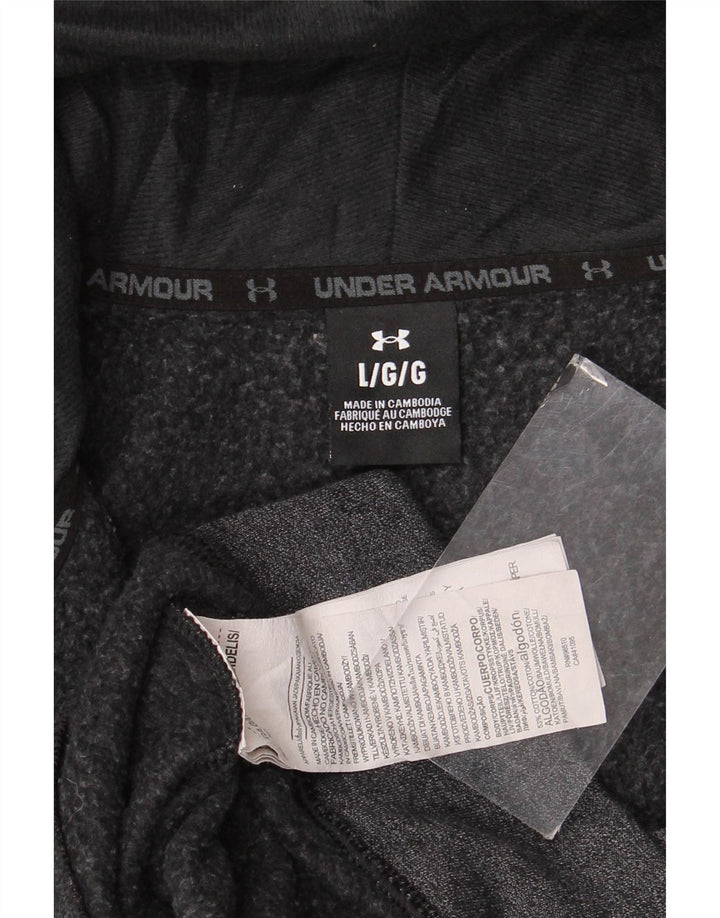 Under Armour Sudadera con capucha y cremallera para hombre, talla grande, algodón gris