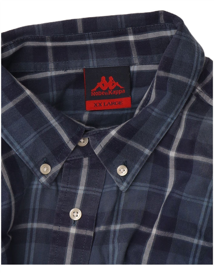 Kappa Camisa De Franela Hombre 2XL Azul Marino Cuadros