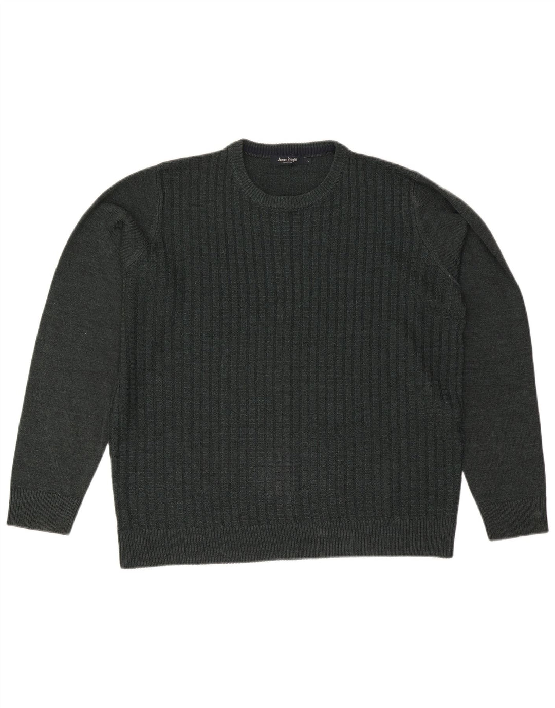 JAMES PRINGLE Jersey de cuello redondo para hombre, acrílico verde grande