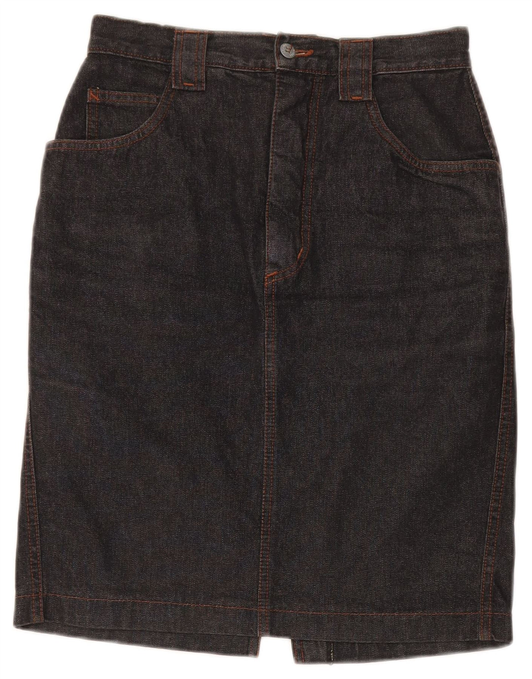 Falda Vaquera Krizia Mujer W36 Grande Gris Algodón