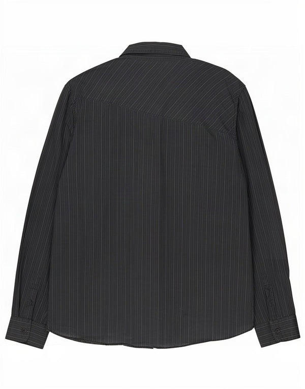 Camisa Volcom para hombre XL Algodón a rayas negras
