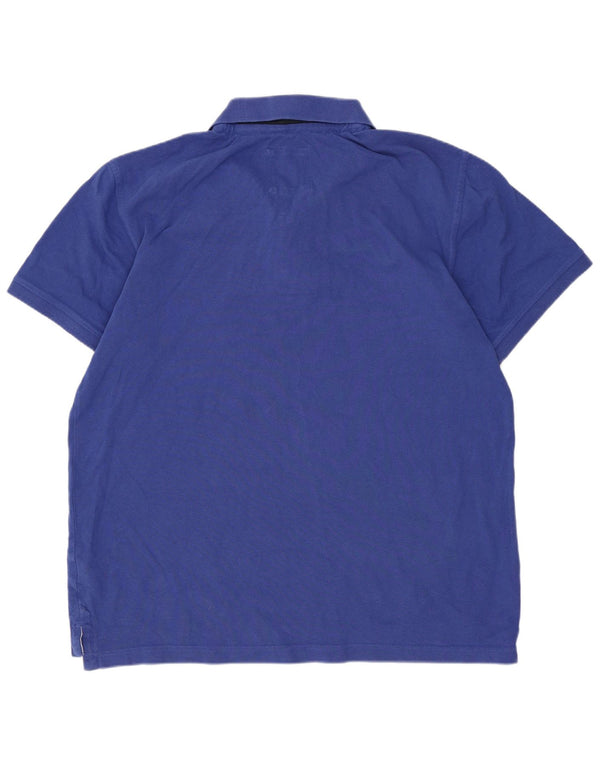 Crew Clothing Polo para hombre de algodón azul grande