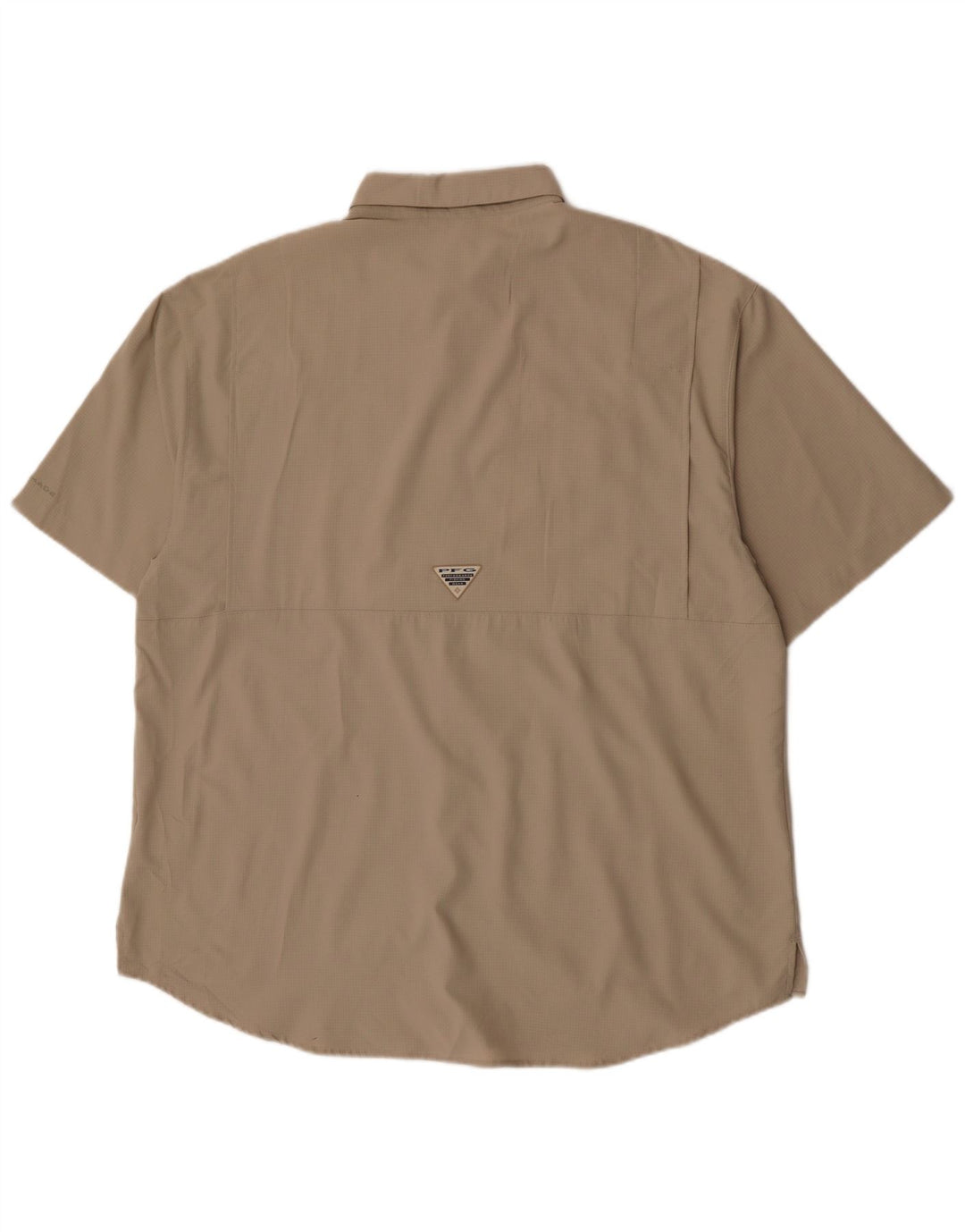 Camisa Columbia Manga Corta Hombre XL Poliéster Beige
