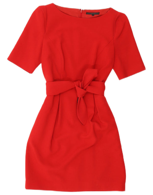 Coast Vestido acampanado para mujer UK 40 Mediano Rojo Poliéster
