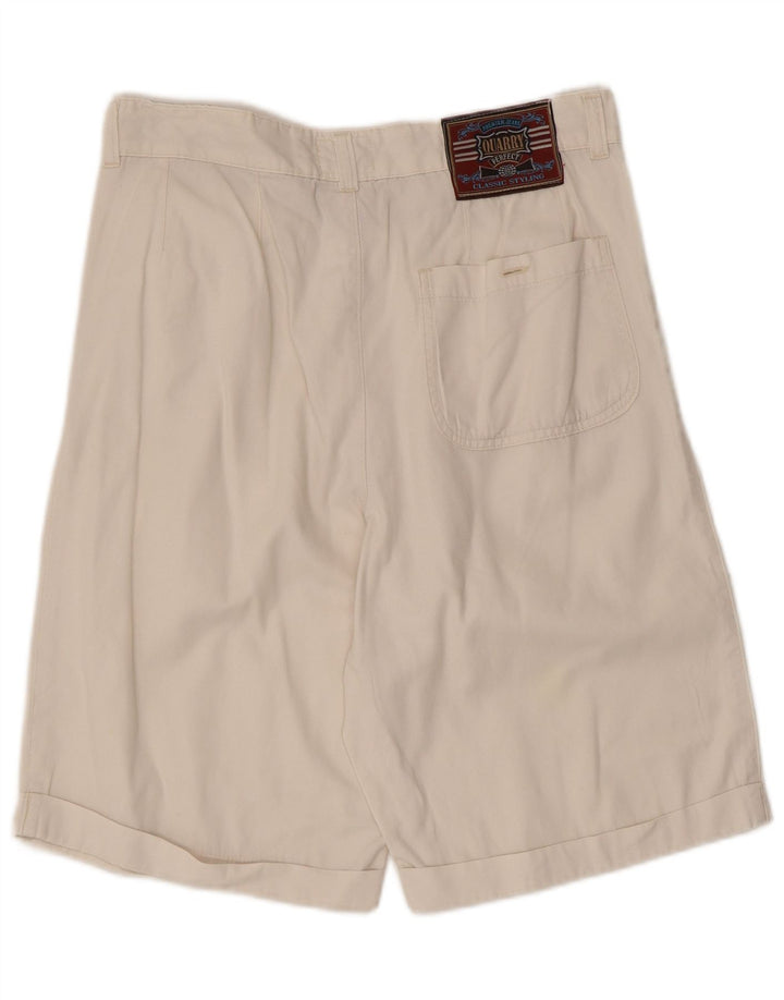 QUARRY Pantalones cortos chinos pegados para hombre W31 Algodón blanco mediano