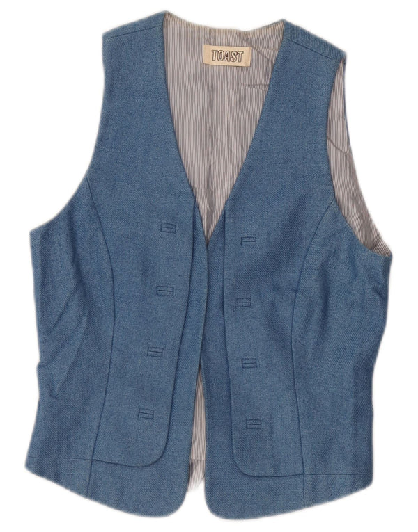 Toast Chaleco OPEN para mujer UK 6 XS Algodón azul