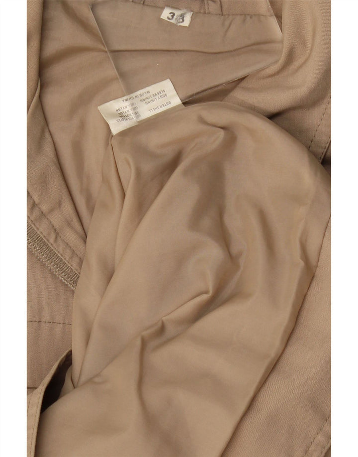 VINTAGE Mens Bomber Jacket EU 38 Medium Beige Polyester