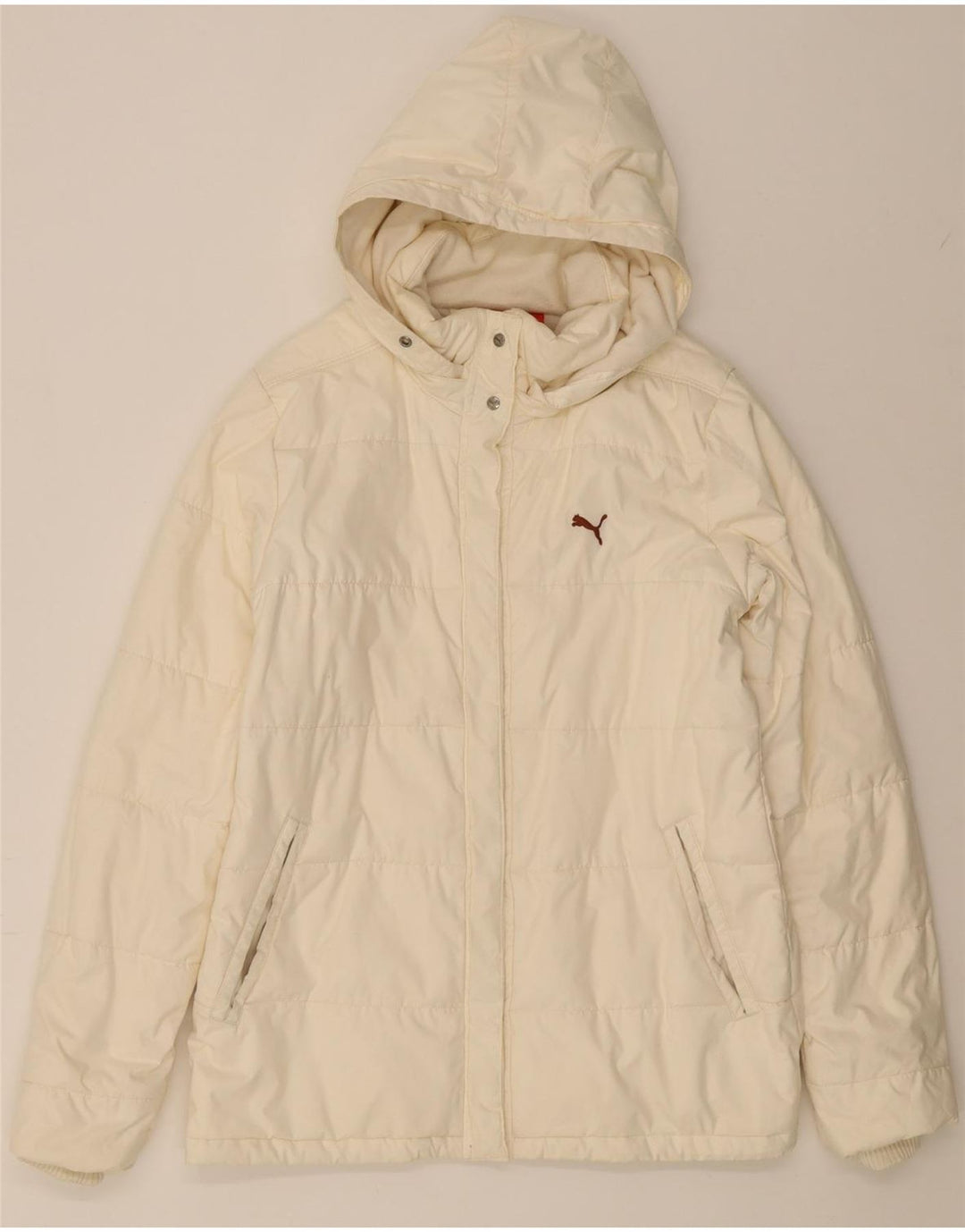 PUMA Womens Hooded Padded Jacket UK 8 Small White Polyester Vintage Puma and Second-Hand Puma from Messina Hembry 