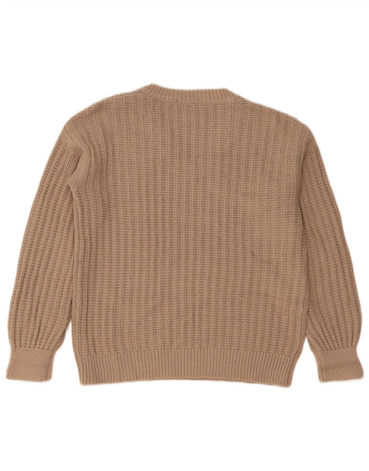 Marks & Spencer Suéter extragrande con cuello en V para mujer UK 10 Small Beige