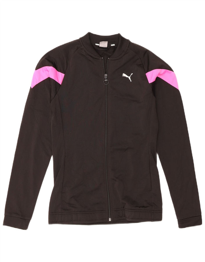 Puma Chaqueta de chándal para niña 15-16 años Negro Poliéster color block