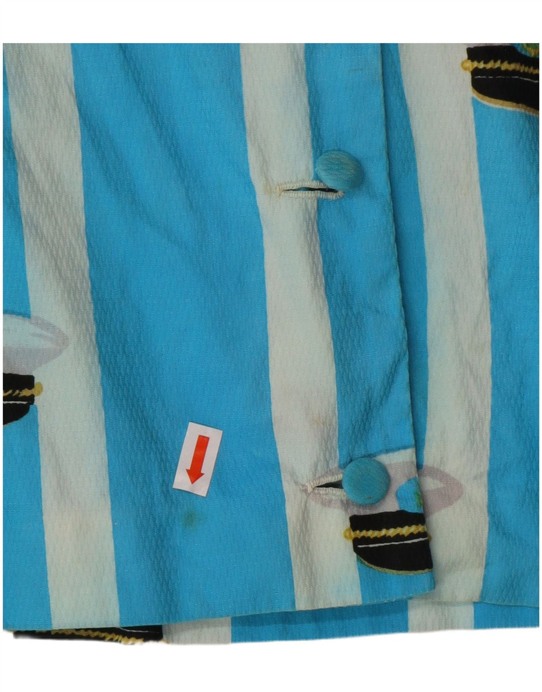 VINTAGE Blusa camisa sin mangas para mujer Reino Unido 16 Rayas azules grandes