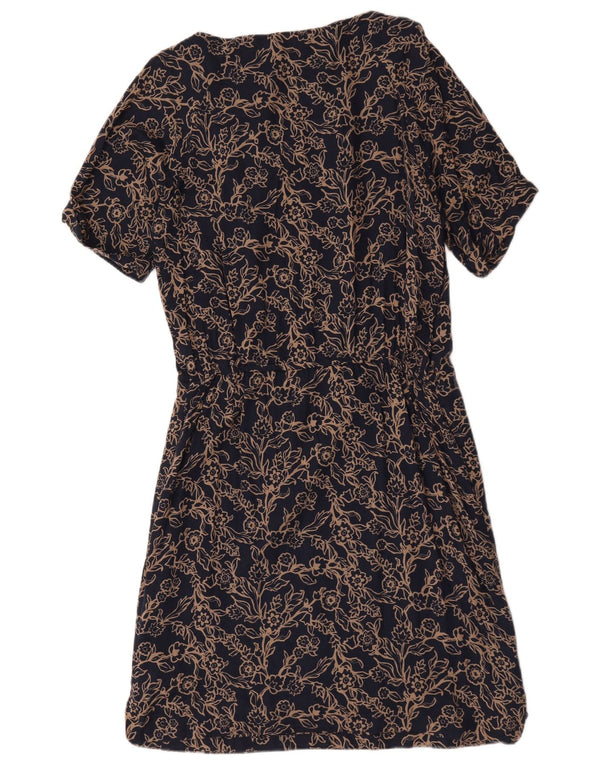 Crew Clothing Vestido acampanado para mujer UK 40 Medio Algodón floral azul marino