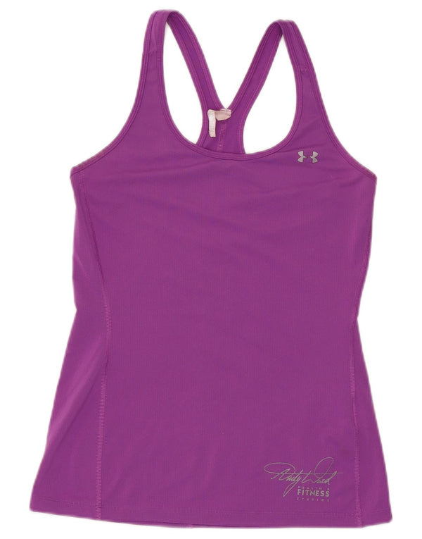 UNDER ARMOUR Camiseta sin mangas Heat Gear para mujer UK 6 XS Poliéster morado