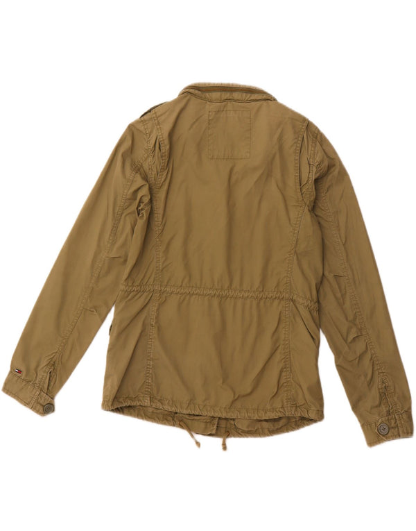TOMMY HILFIGER Chaqueta militar con capucha para mujer UK 10 Small Green Cotton