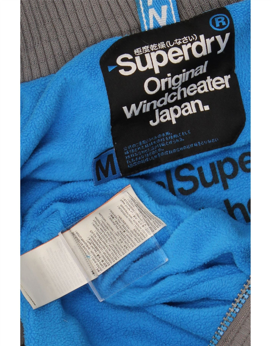 SUPERDRY Chaqueta cortavientos Windcheater para hombre UK 38 Medium Grey Nylon