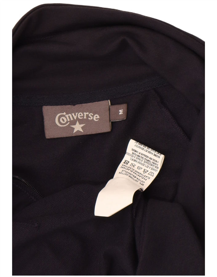 Converse Mujer Chándal Top Chaqueta Reino Unido 12 Medio Azul Marino Algodón