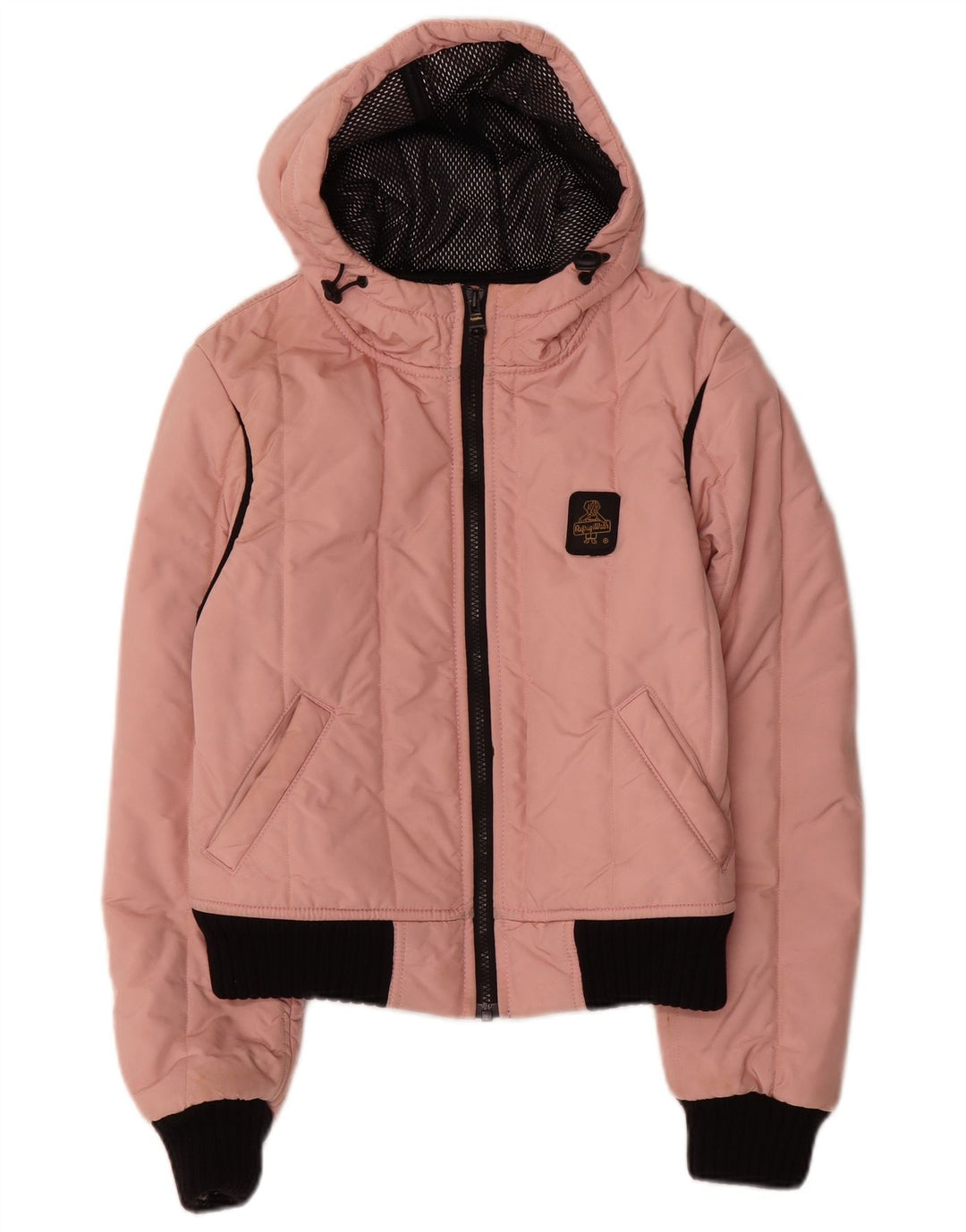 Refrigiwear Chaqueta bomber corta con capucha para mujer UK 12 Medium Pink Nylon
