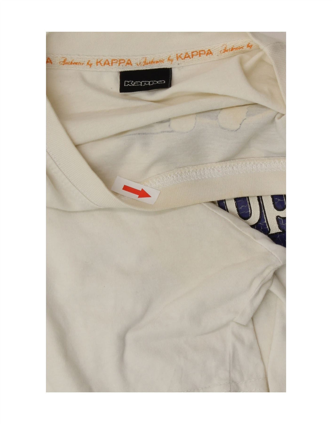 Kappa Hombre Camiseta Gráfica Top Medium Blanco Algodón