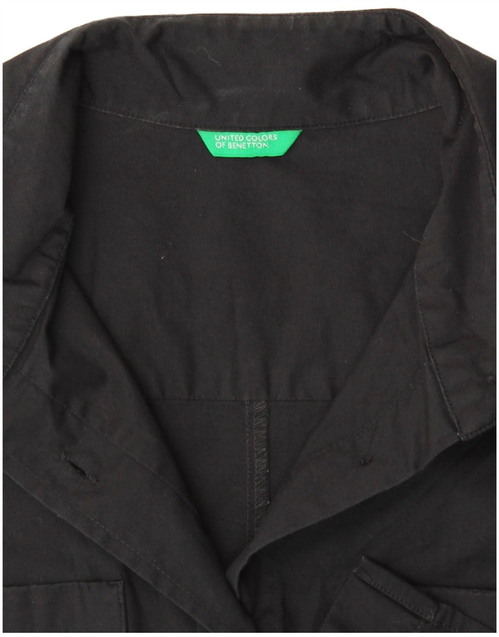 BENETTON Camisa de manga corta para mujer UK 42 Mediana Negro