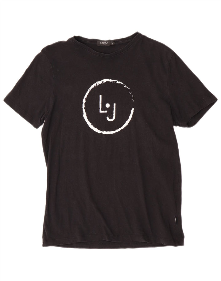 Liu Jo - Camiseta gráfica para hombre, talla pequeña, algodón negro