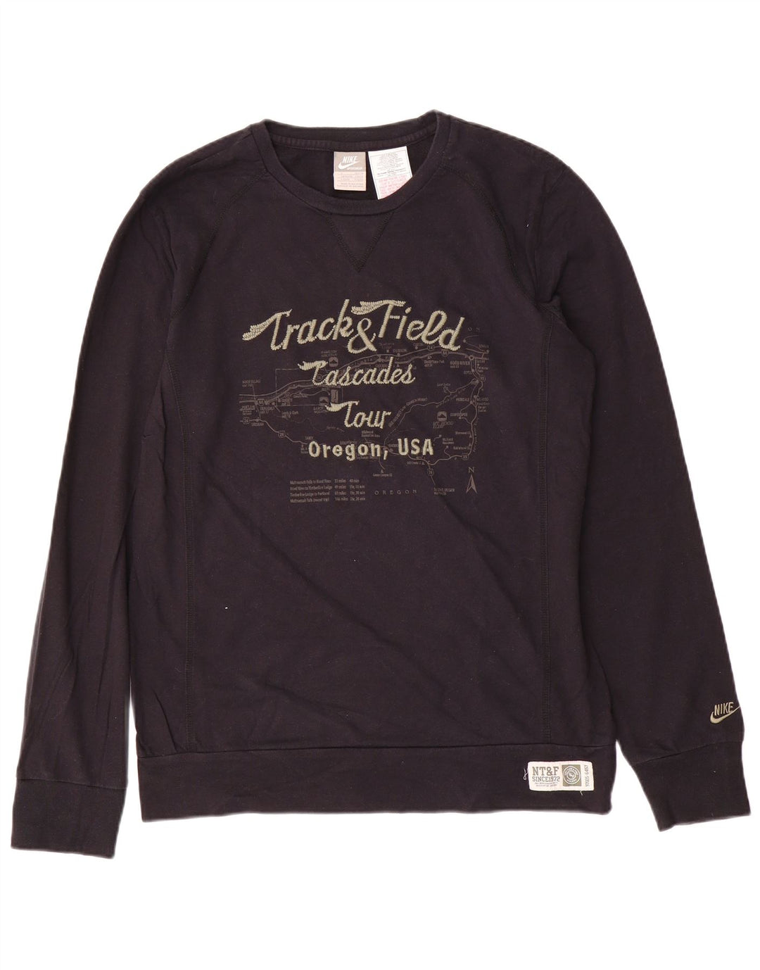 NIKE - Sudadera gráfica para hombre, talla 42/44, algodón negro grande