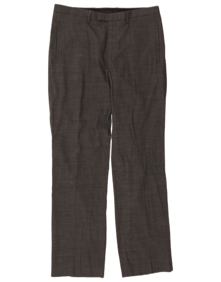 Marks & Spencer Pantalones de traje rectos Autograph para hombre W34 L33 Lana gris