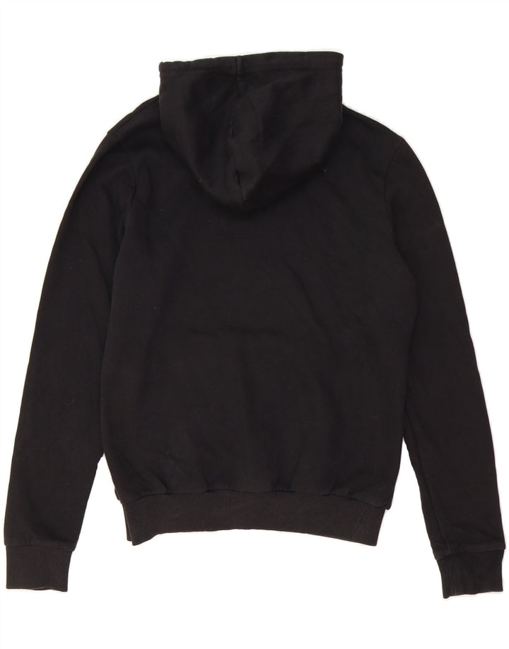 PUMA Womens Graphic Hoodie Jumper UK 12 Medium Black Vintage Puma and Second-Hand Puma from Messina Hembry 