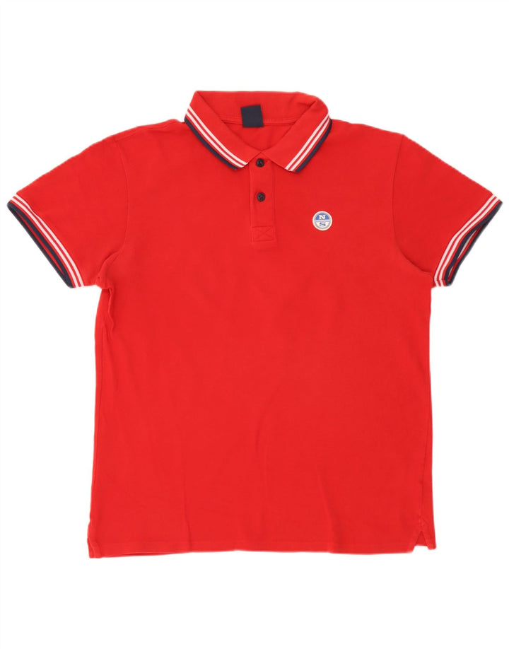 Polo North Sails Hombre Grande De Algodón A Rayas Rojas