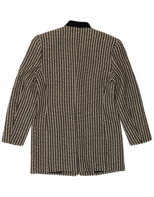 Erreuno Chaqueta tipo blazer larga con estampado abstracto para mujer IT 44 Medium Black
