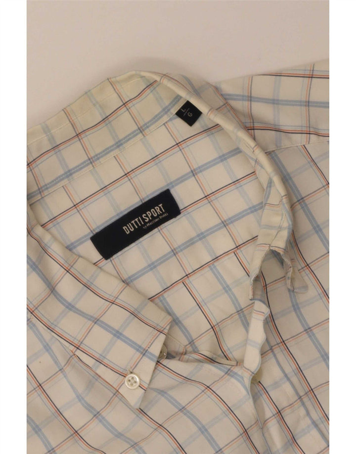 Camisa Massimo Dutti Hombre Large Cuadros Blancos