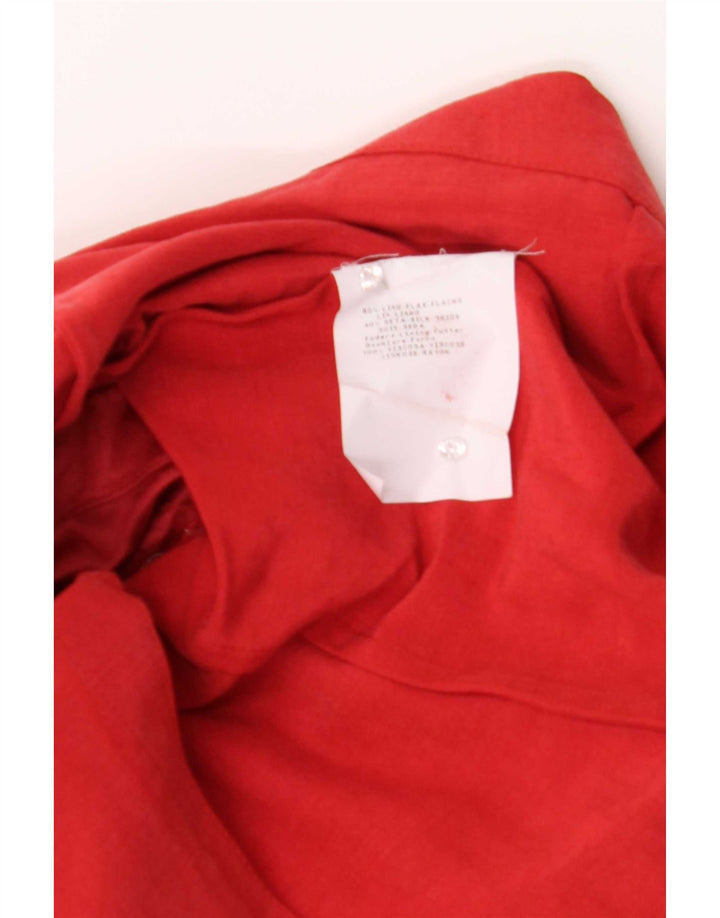 Armani Collezioni Chaqueta Blazer para Mujer IT 42 Lino Rojo Mediano