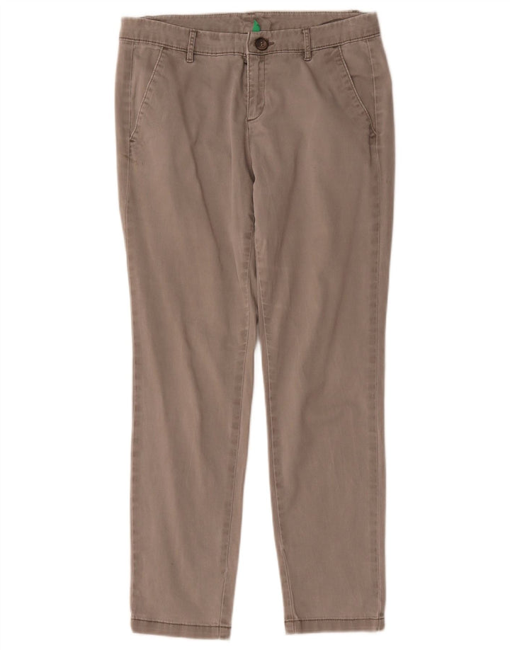 Benetton Pantalón Chino Recto Mujer W30 L27 Gris