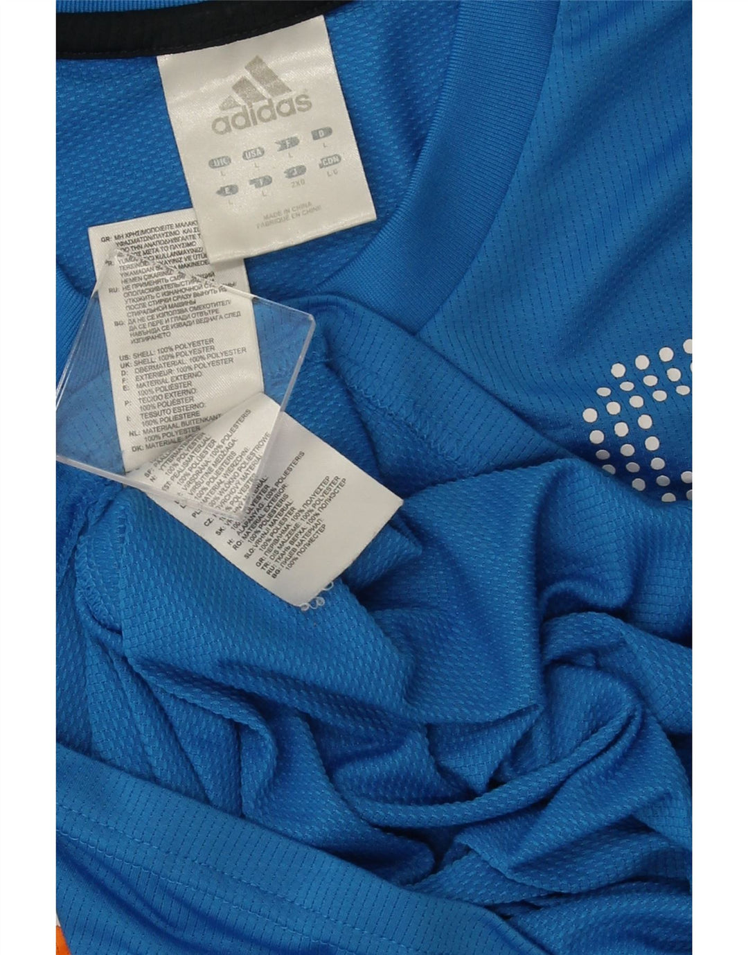 ADIDAS Camiseta gráfica para hombre Top grande Azul Colorblock Poliéster