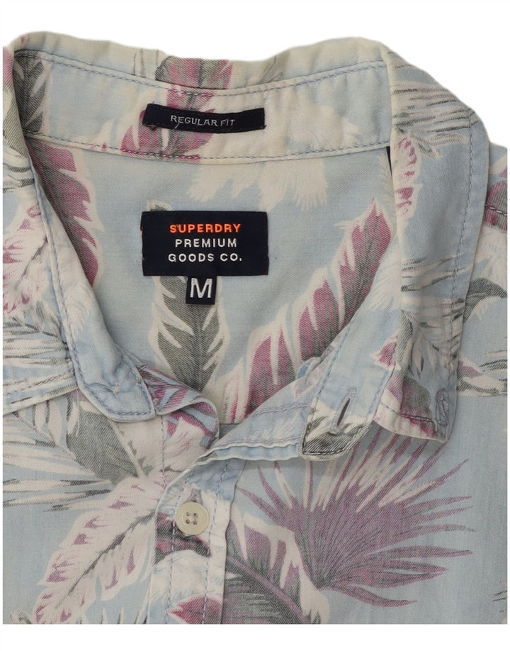 Superdry Camisa De Manga Corta Regular Fit De Algodón Floral Azul Medio