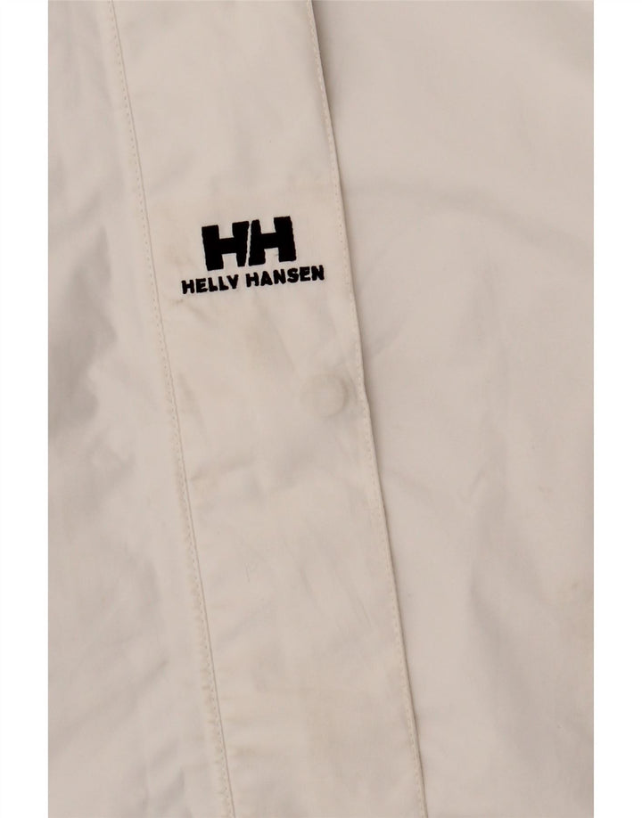 Helly Hansen Chaqueta impermeable con capucha para mujer Reino Unido 46 Poliéster blanco grande